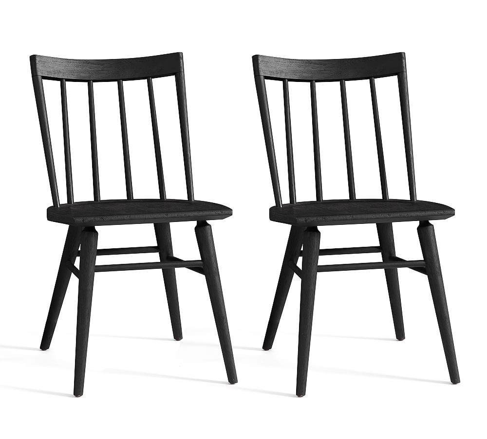 Shay Dining Chair, Black, Set of 2 | Pottery Barn (US)