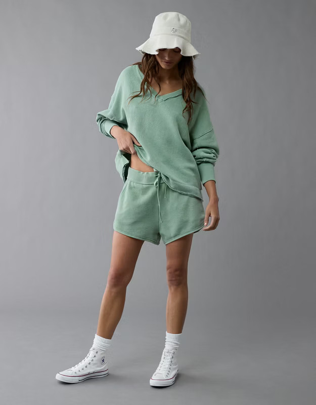 AE Saltwash Double V-Neck Sweatshirt | American Eagle Outfitters (US & CA)