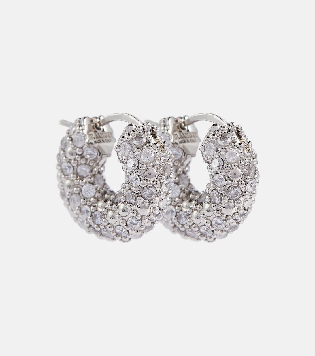 Crystal-embellished hoop earrings | Mytheresa (FR)