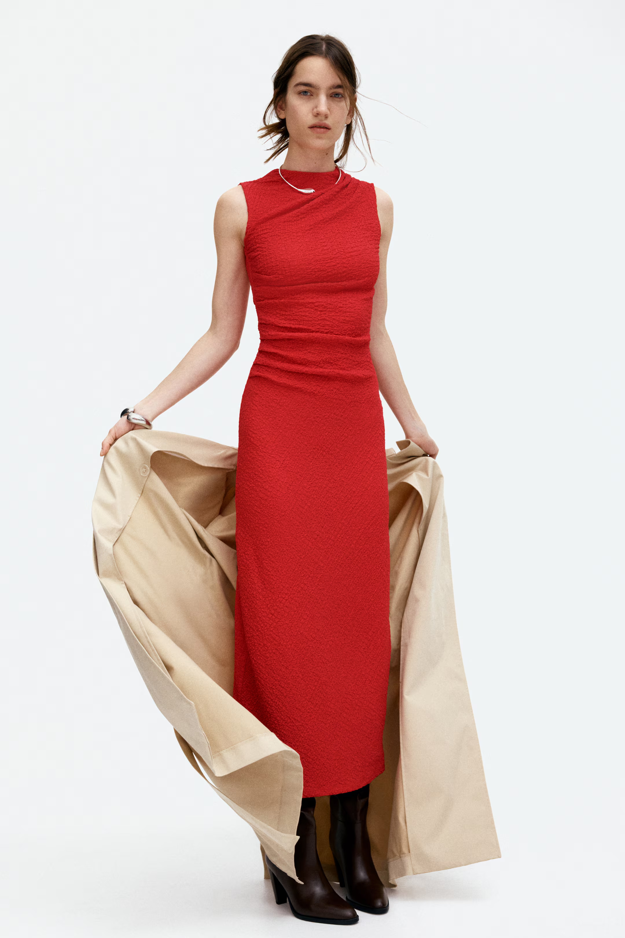 Draped Bodycon Dress - Red - Ladies | H&M US | H&M (US + CA)