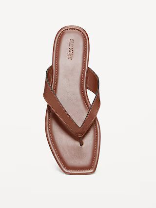 Faux-Leather Flip Flop for Women | Old Navy (US)