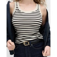M&S Cotton Rich Ribbed Slim Fit Vest Top White Mix | Marks & Spencer (UK)