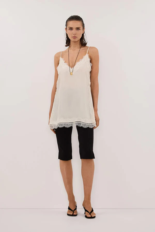 ANDREA SANDSTONE SLEEVELESS LACE CAMI TOP | DISSH