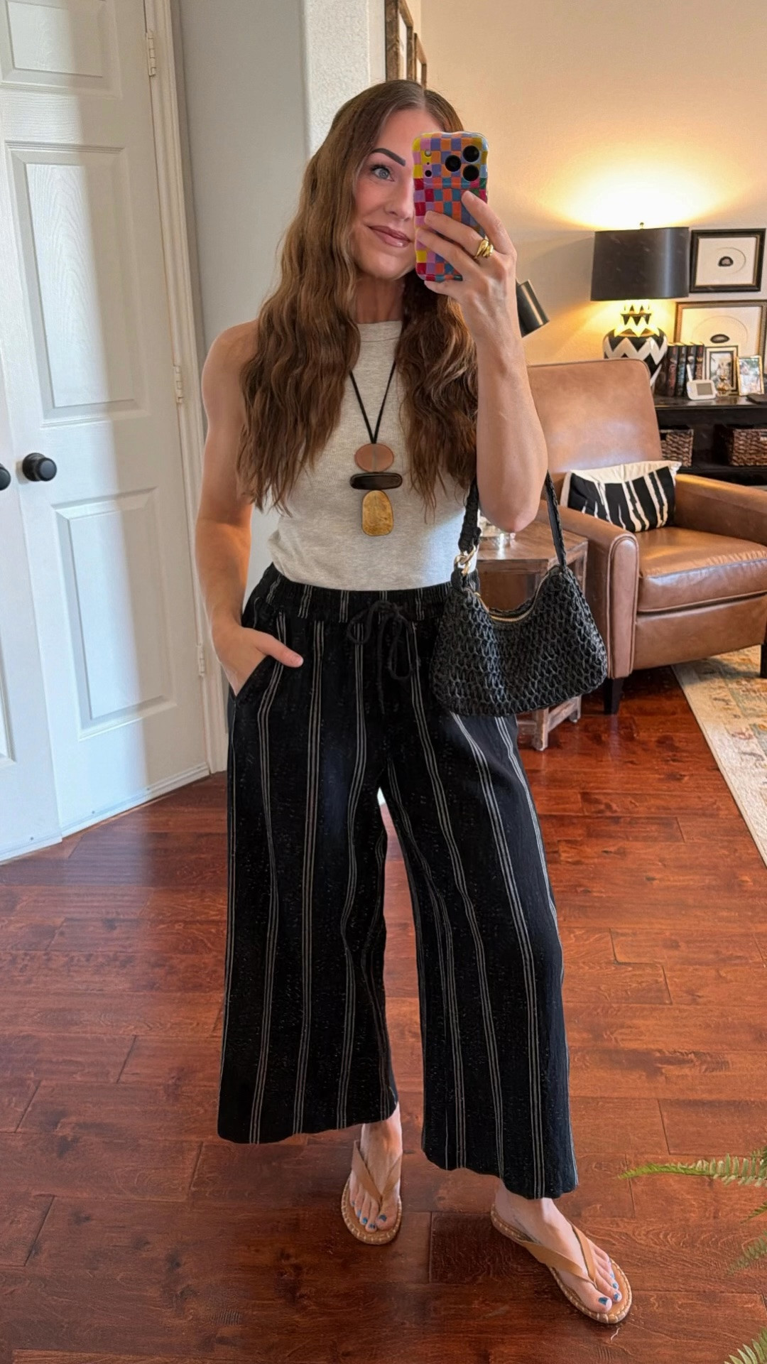 Casual date night linen pants loft Amazon necklace old navy tank top and flip flops

#LTKOver40 #LTKootd #LTKTravel