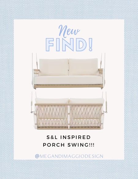 Brand new Serena & Lily Saltcreek collection inspired porch swing find!!! This will coordinate so well if you already have the Walmart dupes!! 😍🙌🏻 This will go fast so don’t wait to snag!!

#LTKsalealert #LTKSeasonal #LTKhome