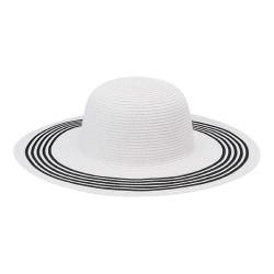 Women's San Diego Hat Company Contrast Stripes Paperbraid Floppy Hat PBL3088 Black | Bed Bath & Beyond