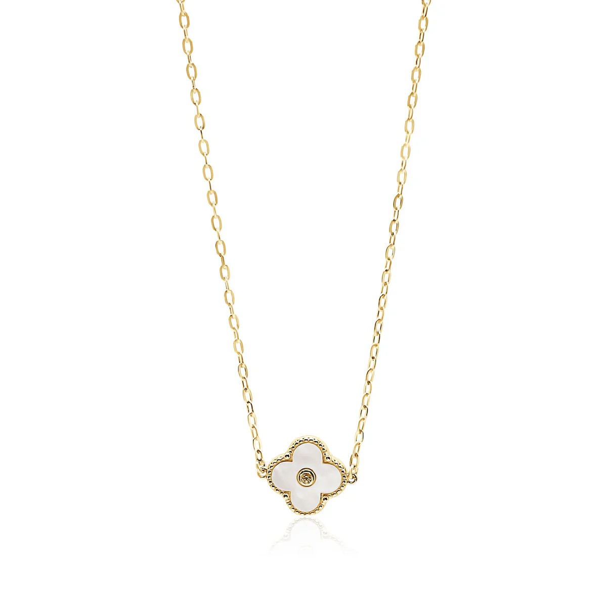 Arden Mother of Pearl Clover Necklace | Bowood Lane