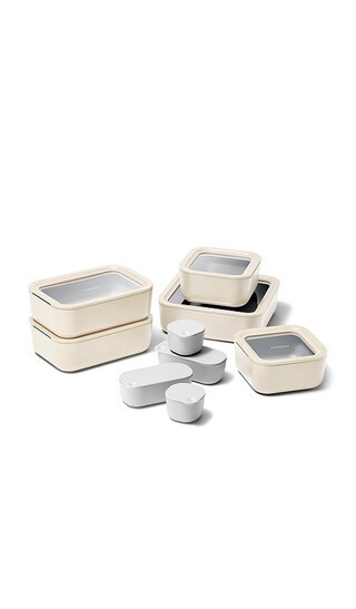Caraway 14 Piece Glass Food Storage Set in Cream. | Revolve Clothing (Global)