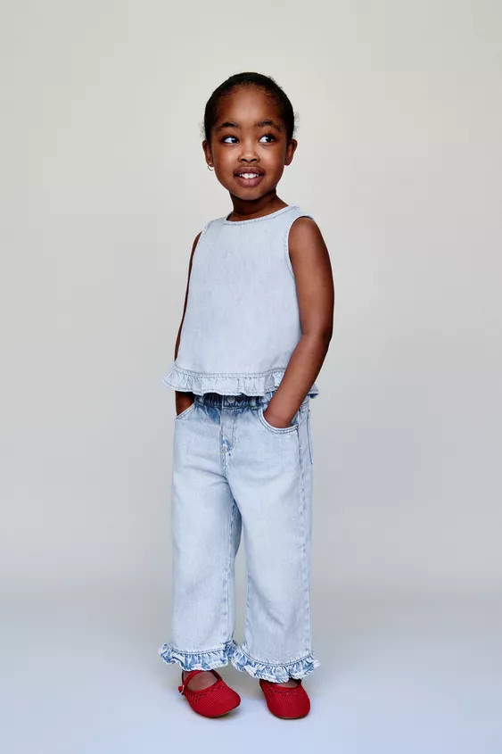 RUFFLED CULOTTE JEANS | Zara US