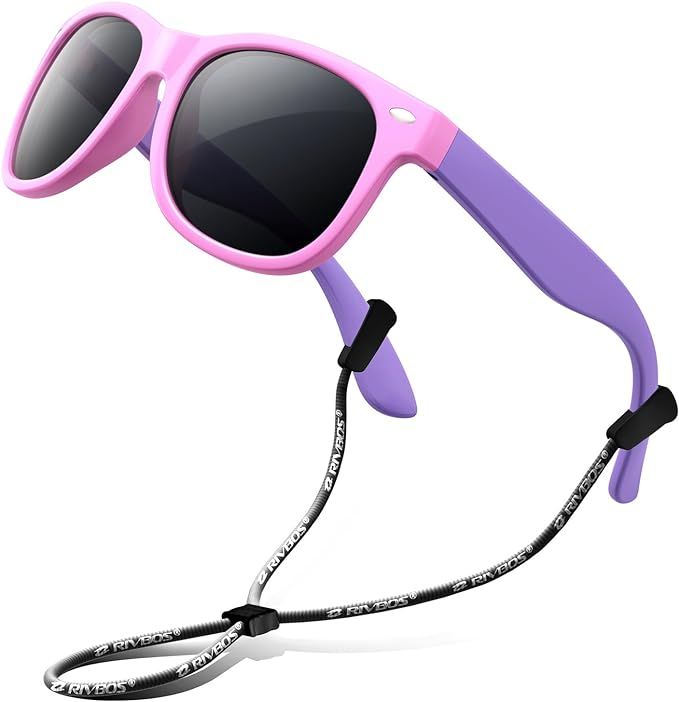 RIVBOS Rubber Kids Polarized Sunglasses with Strap Shades for Boys Girls Baby and Children RBK004 | Amazon (US)