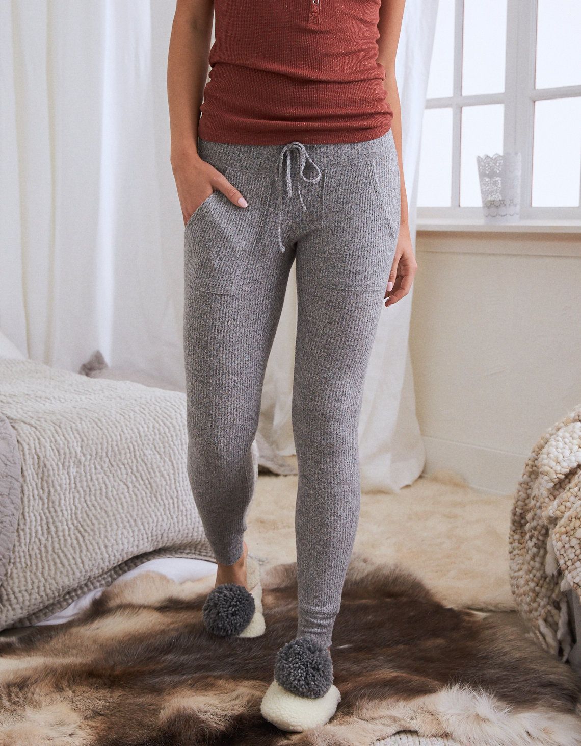 Aerie Ribbed Sleep Legging | American Eagle Outfitters (US & CA)