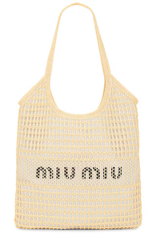 Miu Miu Ivy Tote Bag in Beige | FWRD 