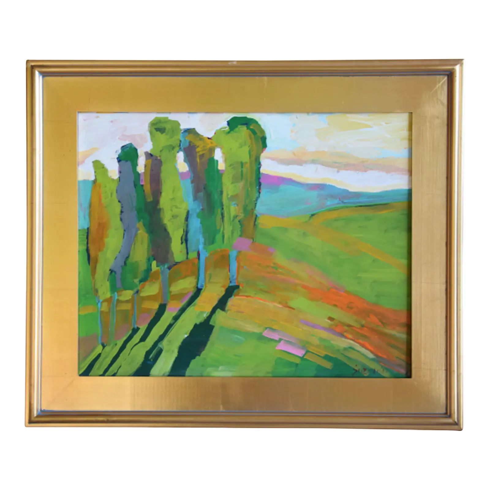 Juan Guzman (1948-2022) Ojai California Original Landscape Oil Painting W/ Gold Leaf Frame | Chairish