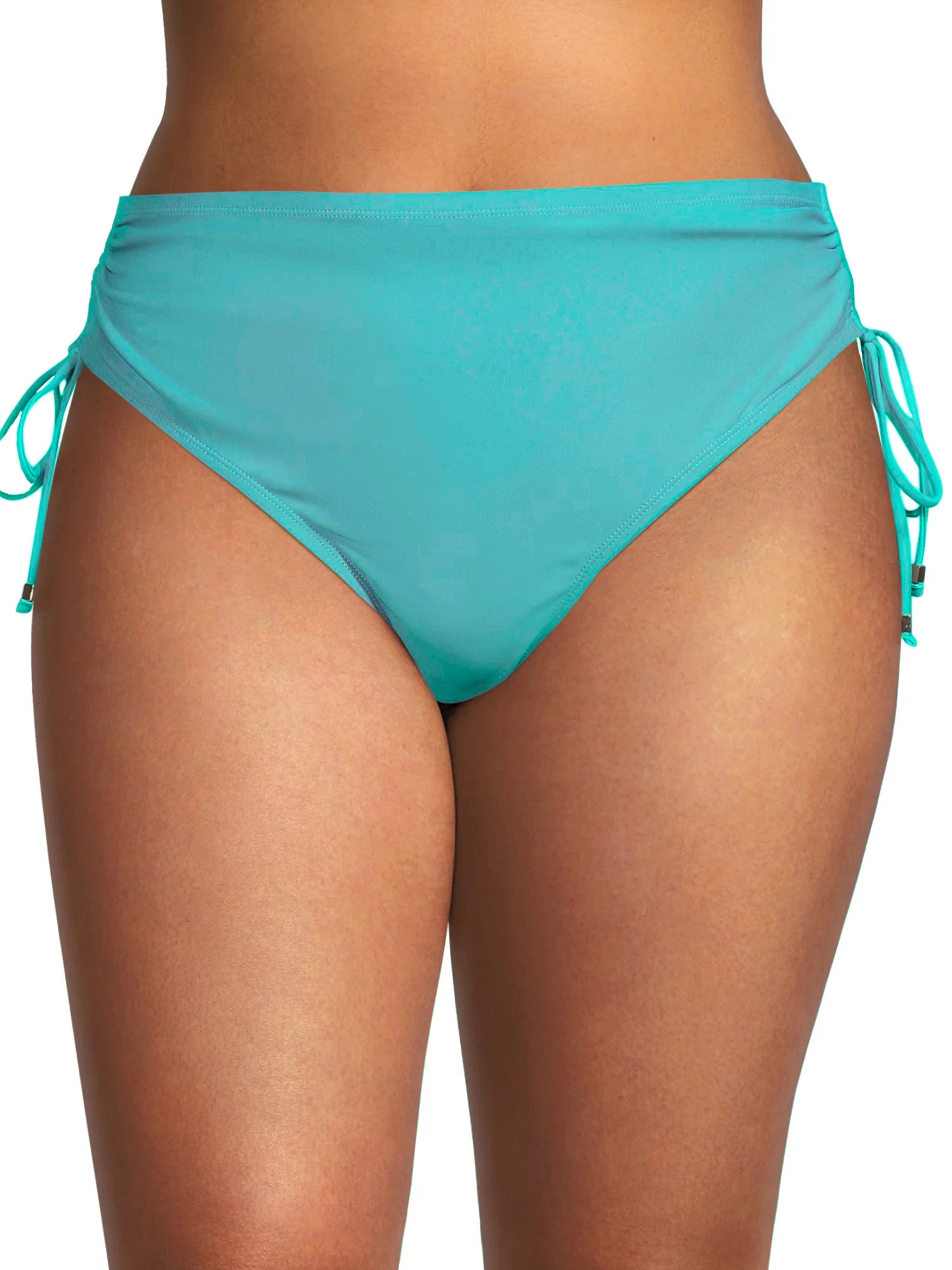 Time and Tru Women’s and Women's Plus Side Ruched High Waisted Swim Bottom - Walmart.com | Walmart (US)