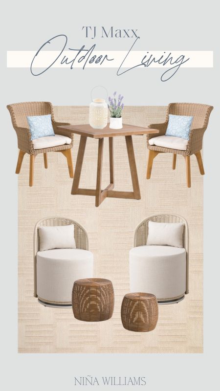 TJMaxx outdoor living! Outdoor furniture - swivel outdoor chairs - outdoor decor - outdoor table

#LTKhome