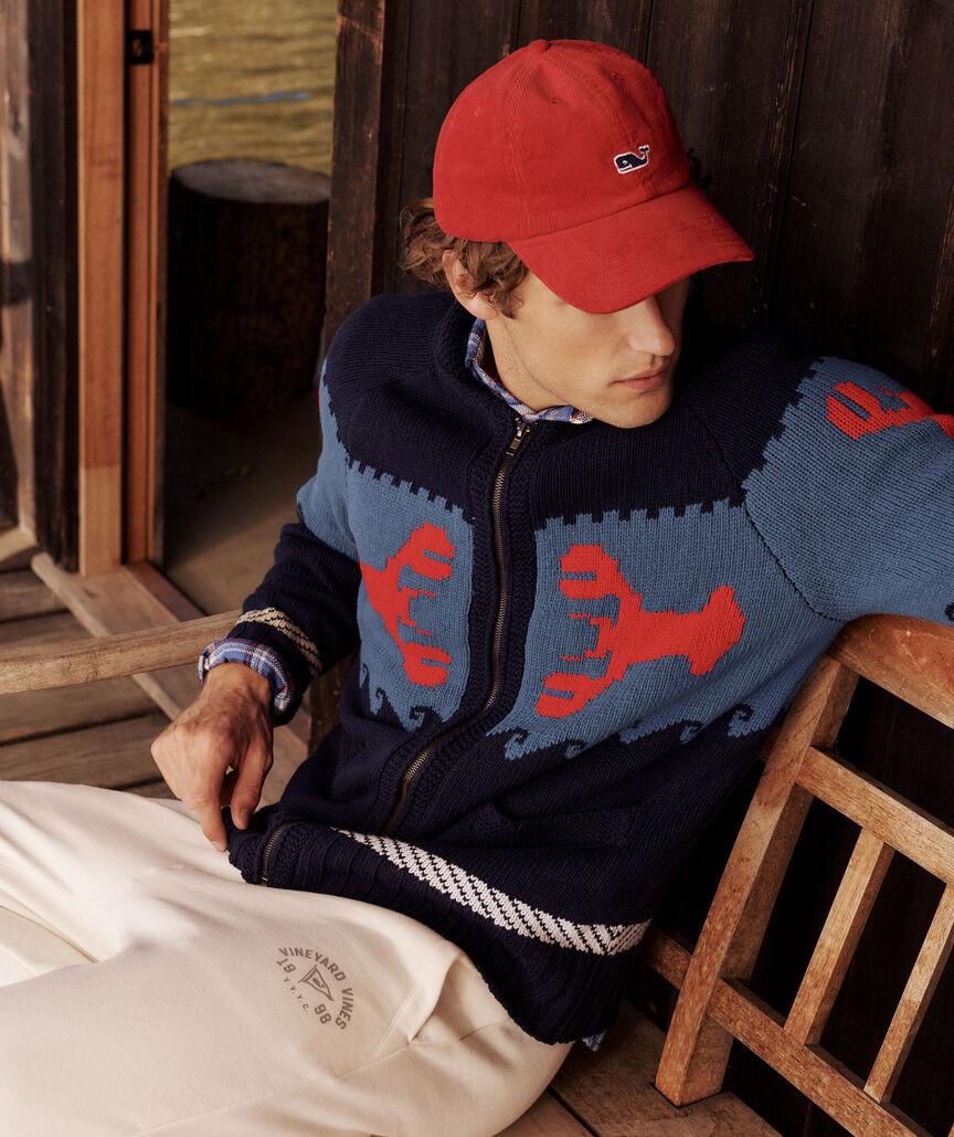 Lobster Shawl Full-Zip Cardigan | vineyard vines