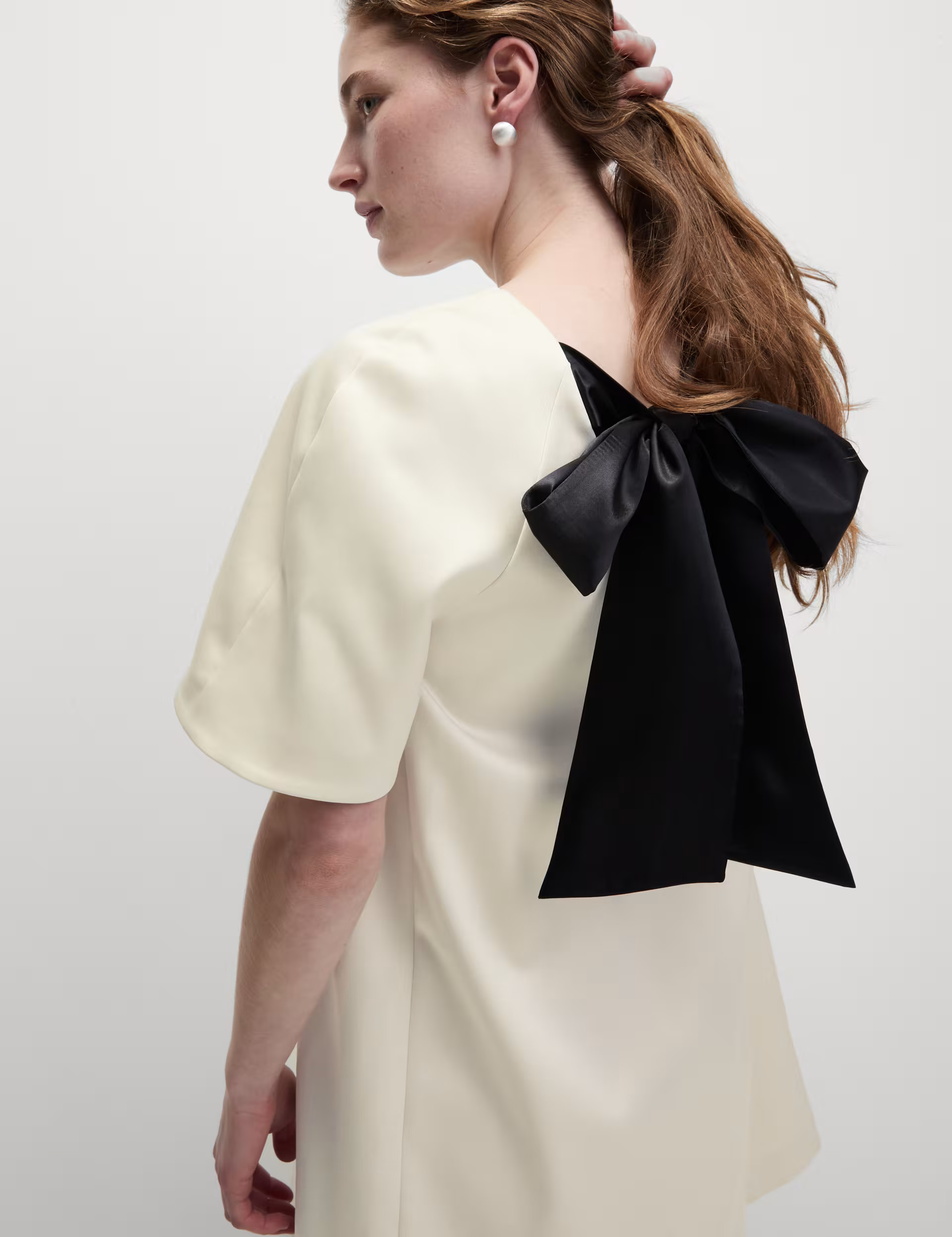 Bow Detail Round Neck Mini Shift Dress | Marks & Spencer (UK)