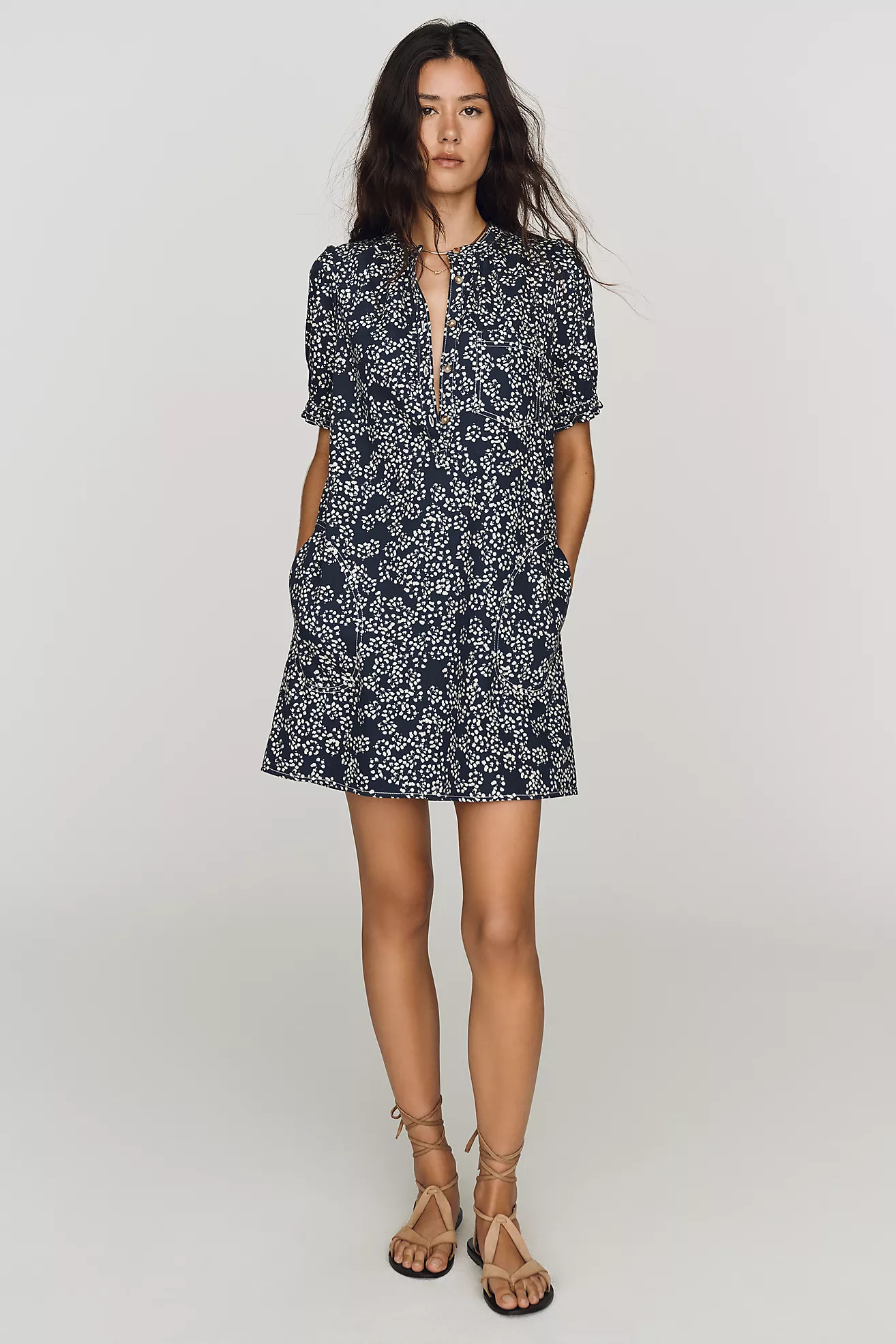 Aly Puff-Sleeve Mini Dress by Pilcro | Anthropologie (US)