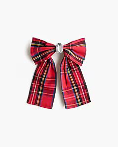 Embellished tartan bow barrette | J.Crew Factory