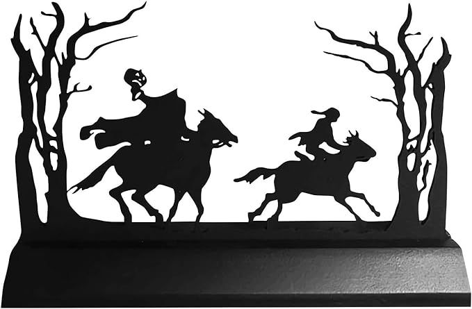 10" Standing Wooden Headless Horseman Scene Silhouette Tabletop Ornament Decoration (Large) | Amazon (US)