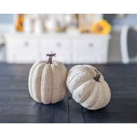 White Artificial Pumpkin, Foam Primitive Pumpkin Decor, Wreath Attachment, Fall Cottage Decor | Etsy (US)