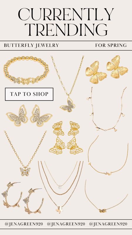 Currently Trending | Butterfly Necklaces | Butterfly Jewelry | Butterfly Earrings 

#LTKSeasonal #LTKstyletip #LTKfindsunder50