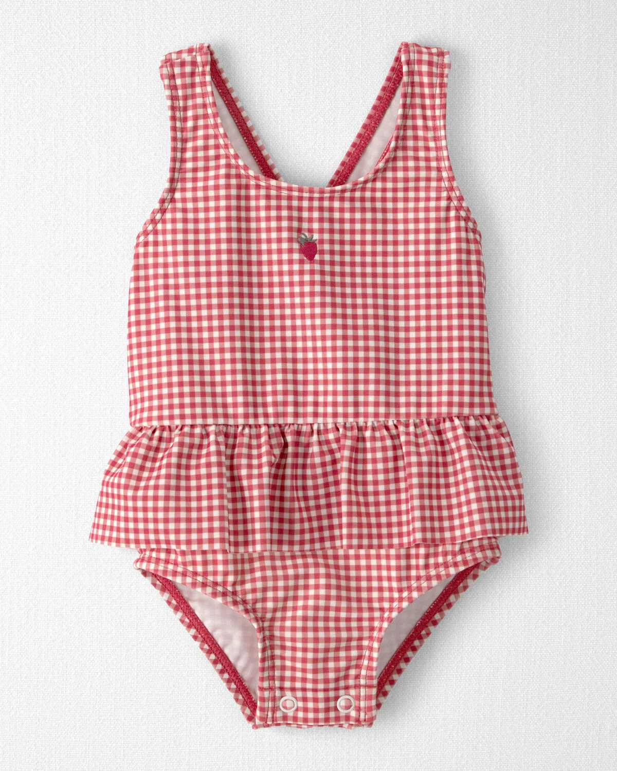 Baby Girl Recycled Swimsuit in Red Gingham - Little Planet | Carter's | Carter's Inc