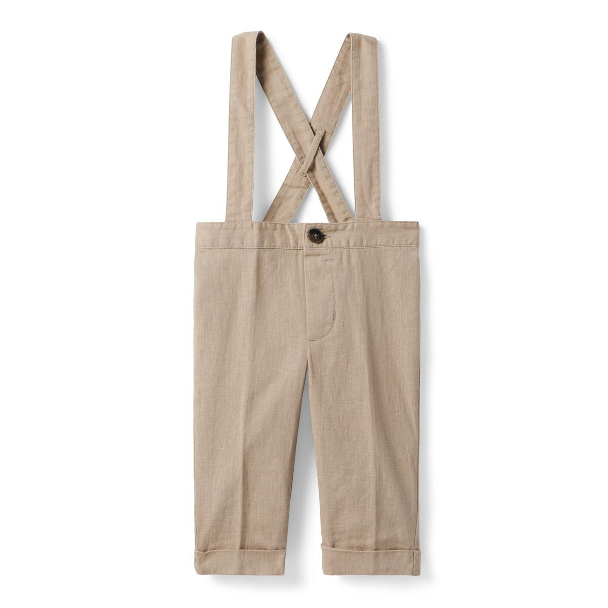 Baby Linen-Cotton Suspender Pant | Janie and Jack
