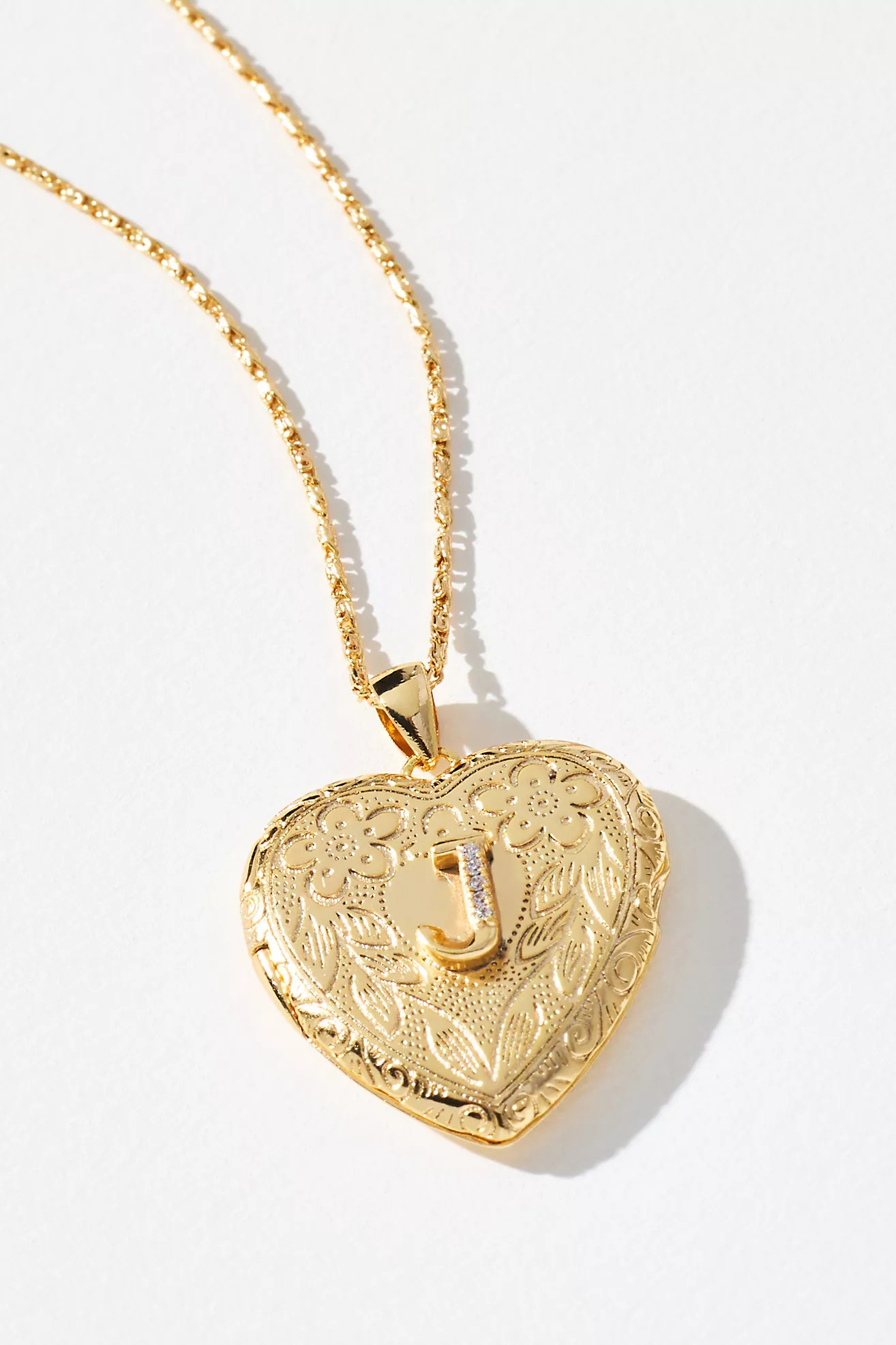 Monogram Heart Locket Necklace | Anthropologie (US)