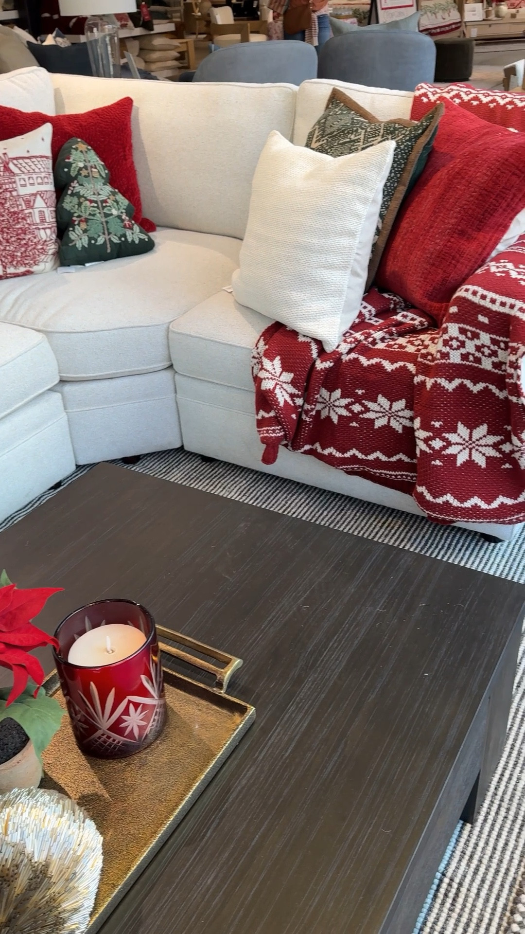 Holiday living room inspo! 🎅🏻🎄 The Pearce sectional is styled with festive Christmas pillows, and the black Folsom storage coffee table adds the perfect contrast. So many of these Pottery Barn pieces are on sale now — linking the full holiday look! #potterybarn #sectional #holidaydecor

#LTKSaleAlert #LTKHoliday #LTKHome