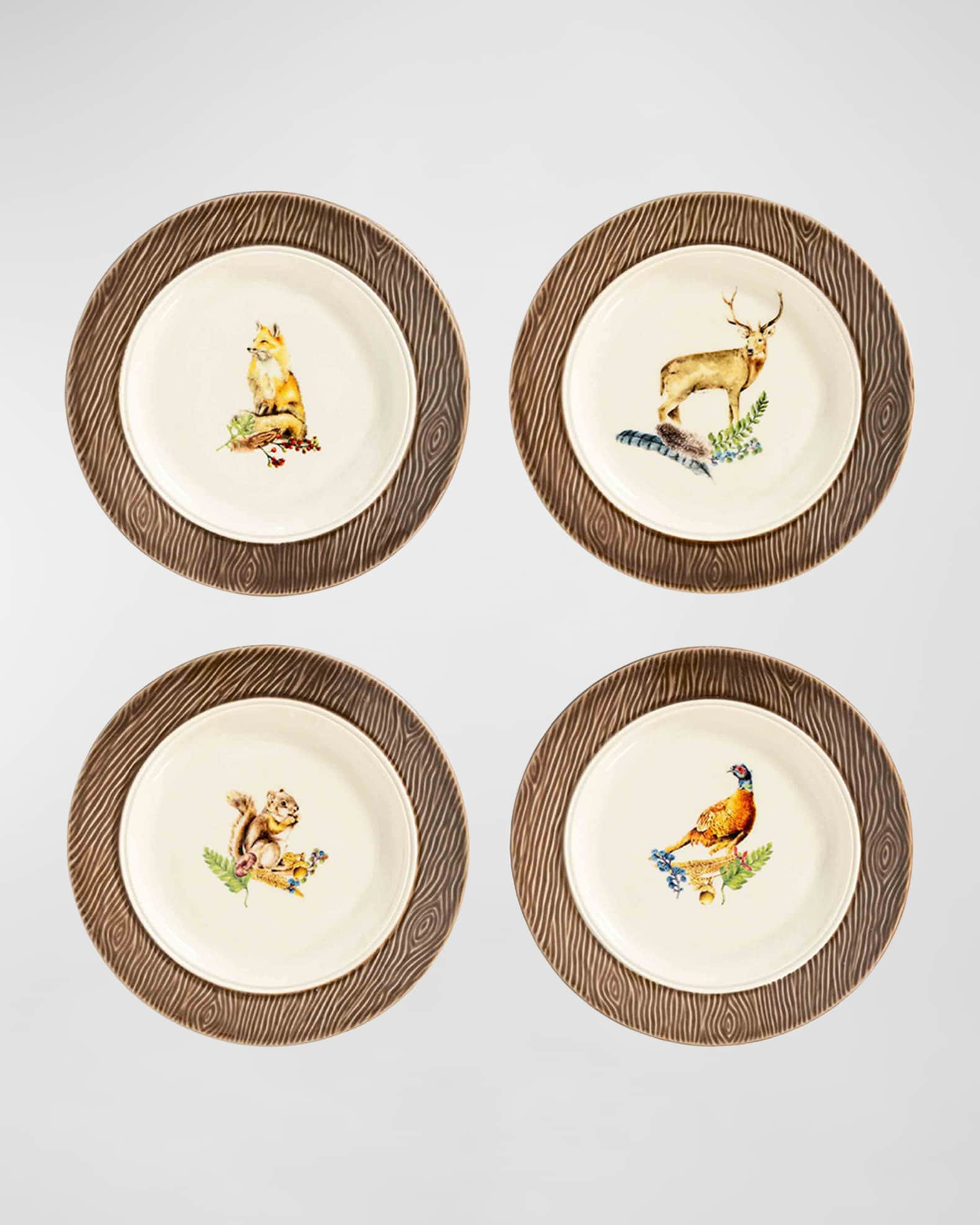 Forest Walk Assorted Animal Cocktail Plates, Set of 4 | Neiman Marcus
