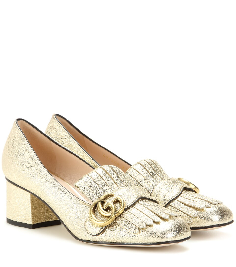 Metallic leather loafer pumps | Mytheresa (DACH)