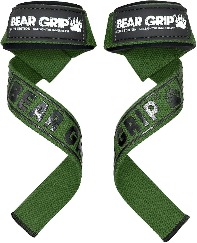 BEAR GRIP Straps - Premium Neoprene padded Heavy Duty double stitched weight lifting gym straps, ... | Amazon (UK)