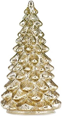 Osfvn Mercury Glass Christmas Tree Gold Xmas Trees Decorations Table Top Centerpiece Mantel Window H | Amazon (US)