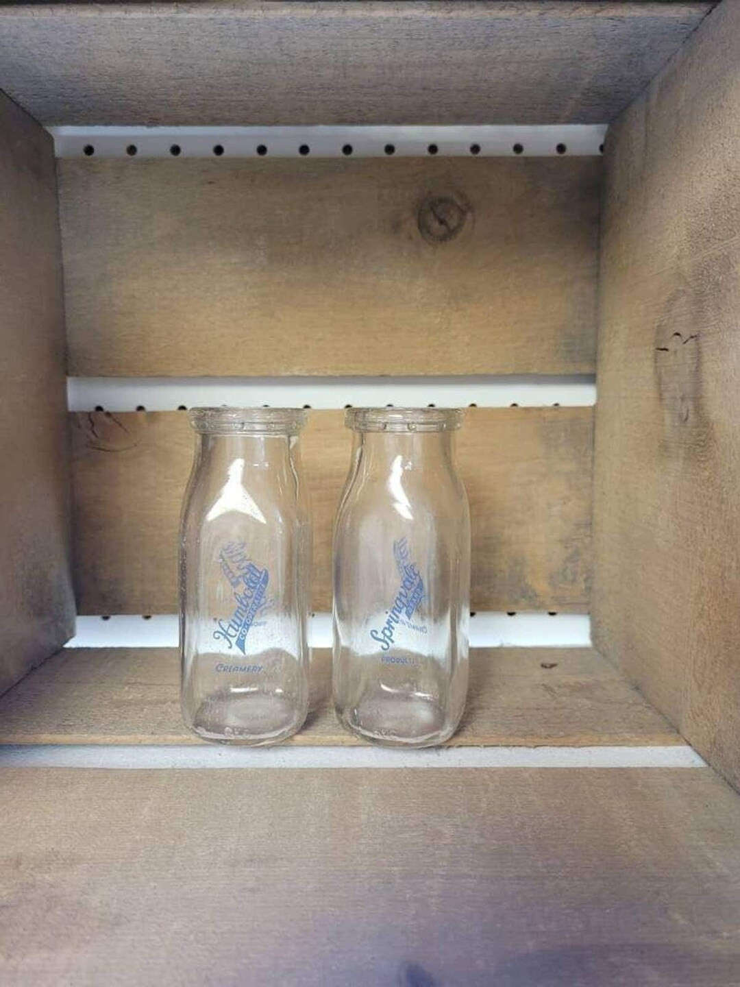 2 Vintage Milk Bottles, Half Pint, Springvale Bottle, Humboldt Creamery - Etsy | Etsy (US)