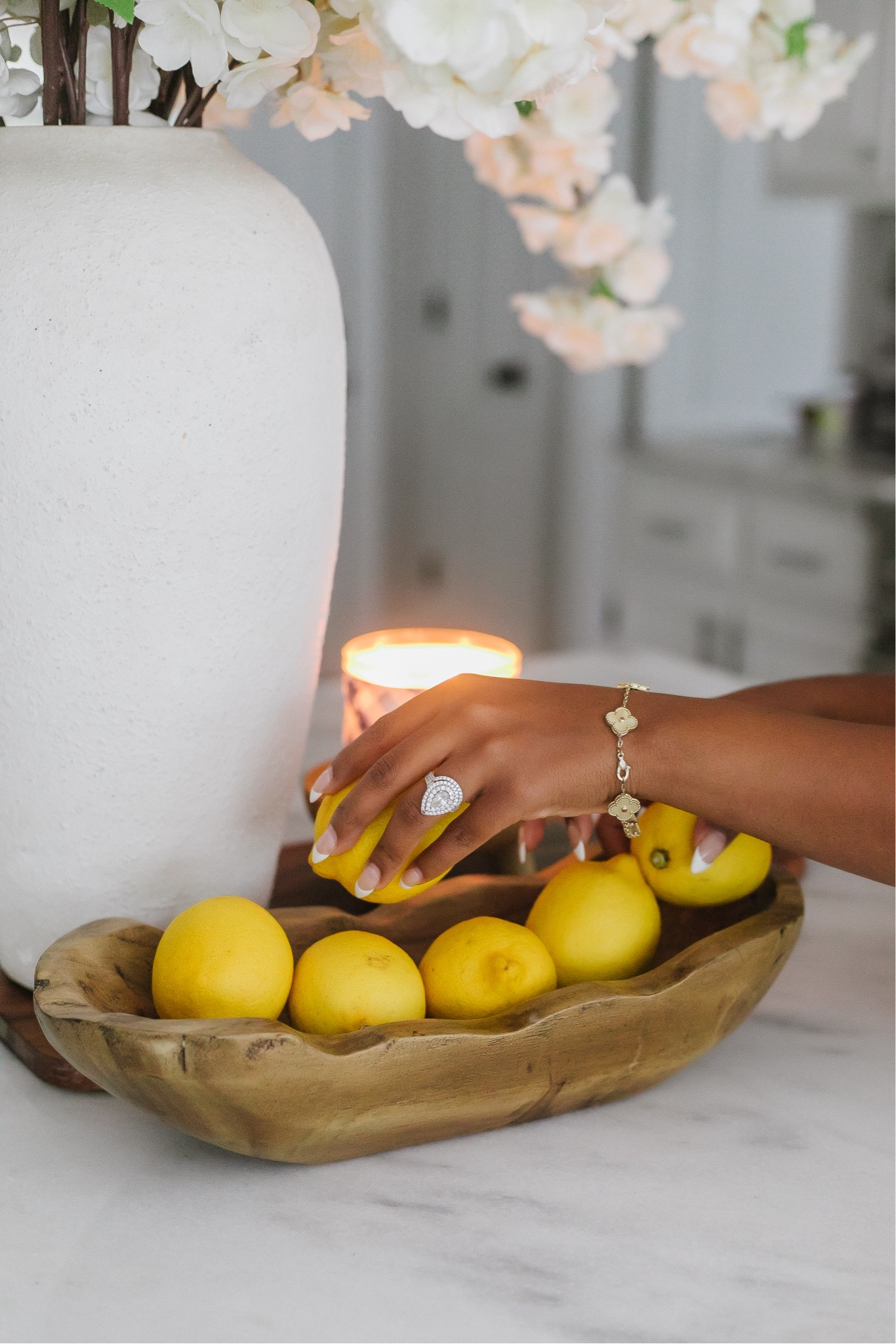 #WalmartPartner Plus, a wooden bowl for fresh produce and a few new pillows can instantly refresh your home.  