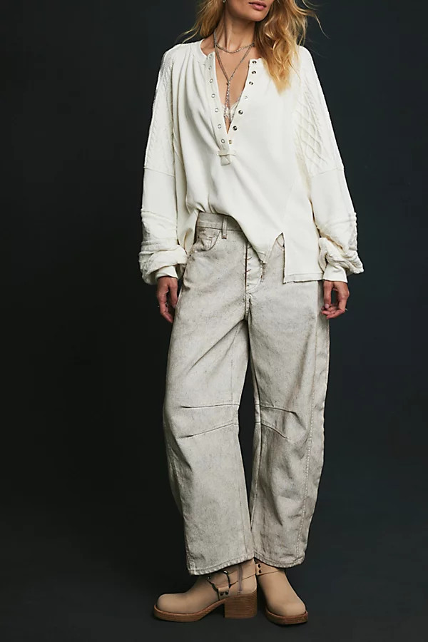We The Free Good Luck Coated Barrel Jeans | Free People (Global - UK&FR Excluded)