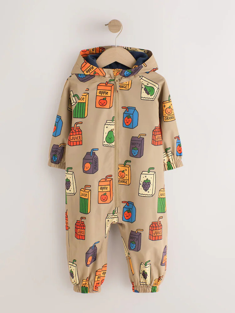 Juice Box Print Waterproof Fleece Lined Puddlesuit (3mths-7yrs) | Next US