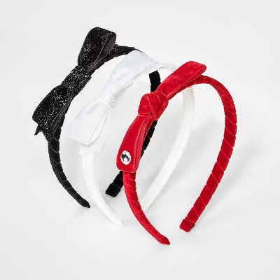 Girls' 3pk Velvet Bow Headband - Cat & Jack™ | Target