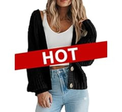 PRETTYGARDEN Women's Chunky Knit Open Front Sweater Long Sleeve Button Loose Short Cardigan Outer... | Amazon (US)