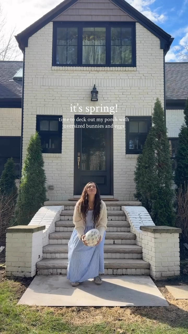 Wait for the cutest surprise at the end 🥹🐰Had to deck out our porch with the most STUNNING Easter decor this year. Comment “Spring porch” for links! @mackenziechilds #mcpartner