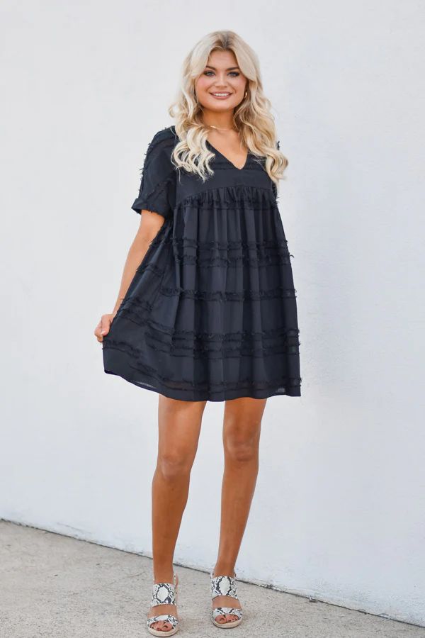All About Fall Babydoll Dress - Black | The Impeccable Pig