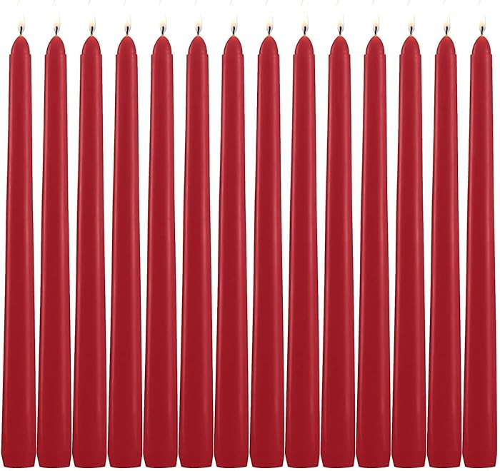 Paquete de 14 velas cónicas rojas altas – Vela roja sin goteo de 10 pulgadas sin perfume – C... | Amazon (US)