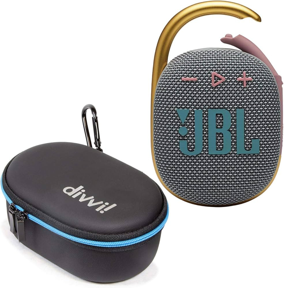 JBL Clip 4 Portable Bluetooth Wireless Speaker Bundle with divvi! Protective Hardshell Case - Gra... | Amazon (US)