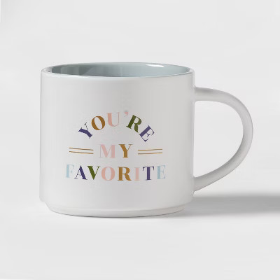 16oz Stoneware You're My Favorite Stacking Mug White - Threshold™ | Target
