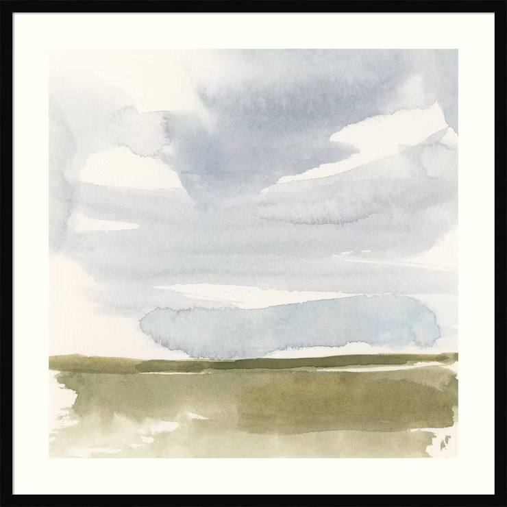 33" x 33" Open Field Sketch I by Victoria Barnes Framed Wall Art Print Black - Amanti Art | Target