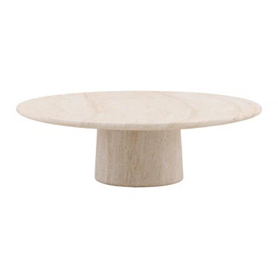Trebol Lightweight Concrete Outdoor Coffee Table, Faux Travertine | Wayfair North America
