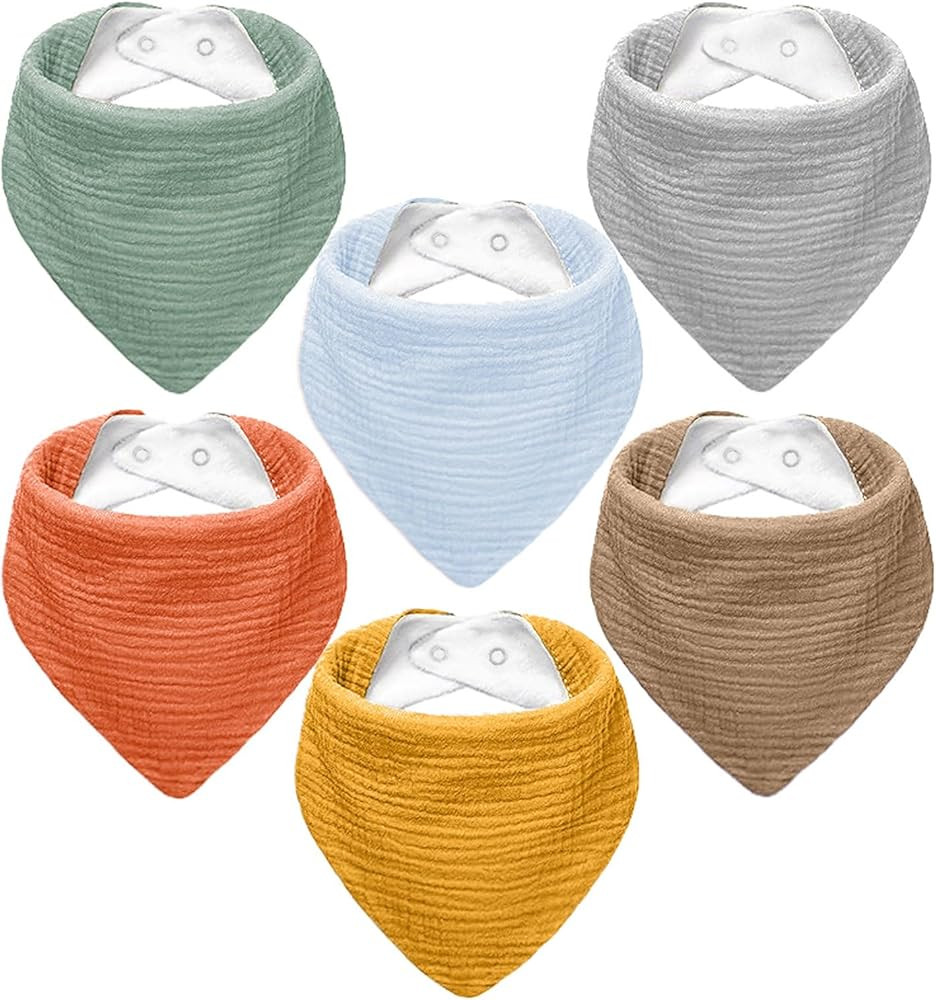 Muslin Baby Bibs,Soft Triangular Baby Bandana Drool Bibs for Baby Boy Girl,Solid Colors Bib for D... | Amazon (US)