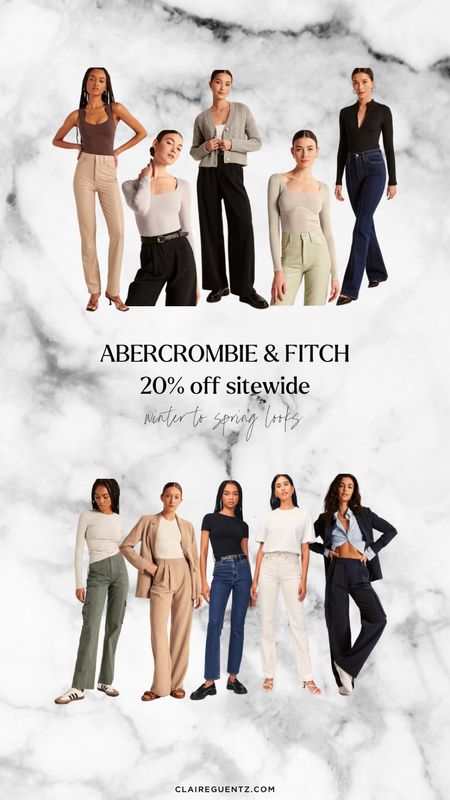 Abercrombie & Fitch sale 20% off entire purchase, transition pieces for winter to spring, business casual, neutrals, pastels

#LTKunder100 #LTKsalealert #LTKSeasonal