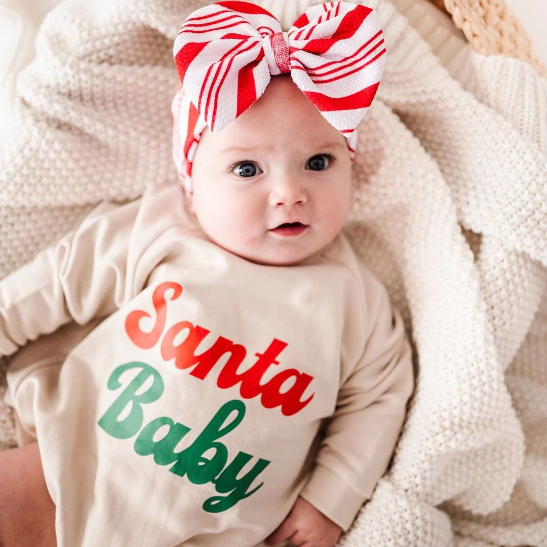 Santa Baby Crew Neck Bubble Sweatshirt | Bums & Roses